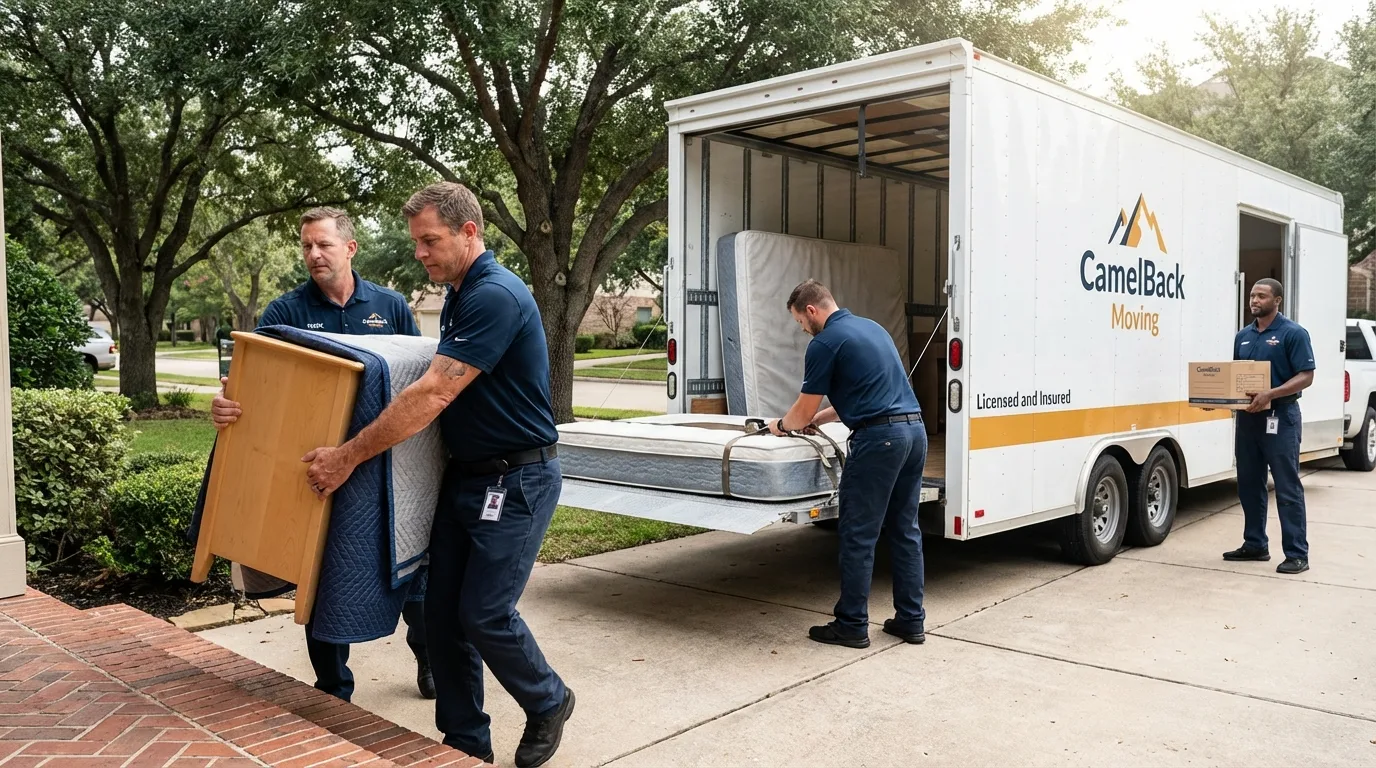 Crew loading residential truck for cross-state move from Anderson, SC